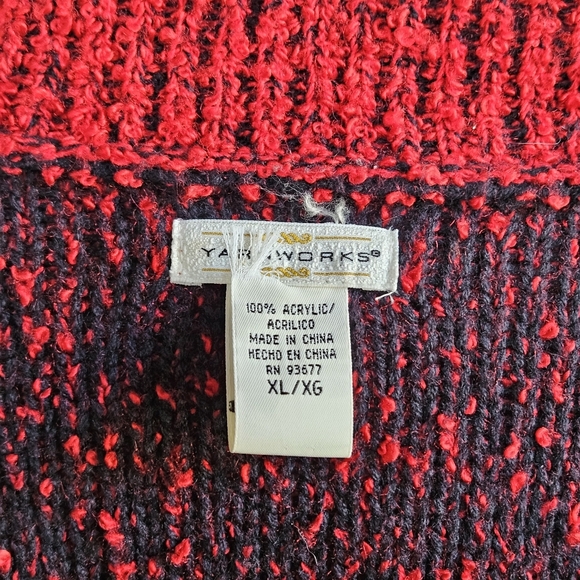 YARN WORKS 100% ACRYLIC CHUNKY OPEN KNIT CARDIGAN SIZE XL - Picture 13 of 13